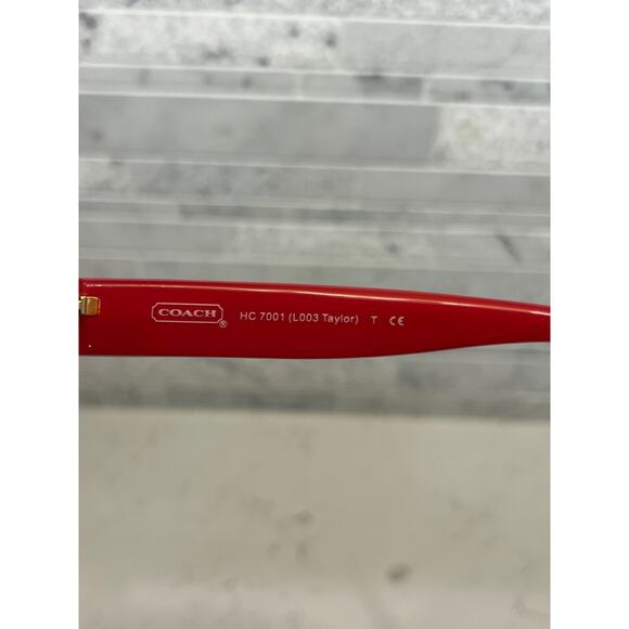 Coach Womens Sunglasses Aviator Gold/Burgundy 63mm HC7001 Excellent FRAMES ONLY - Picture 6 of 8